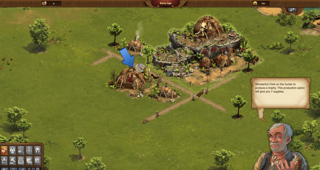 in-game tutorial mode of forge of empires